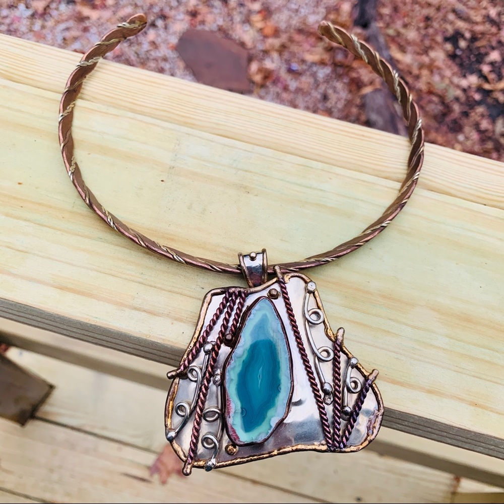 Gemstone slide with necklace